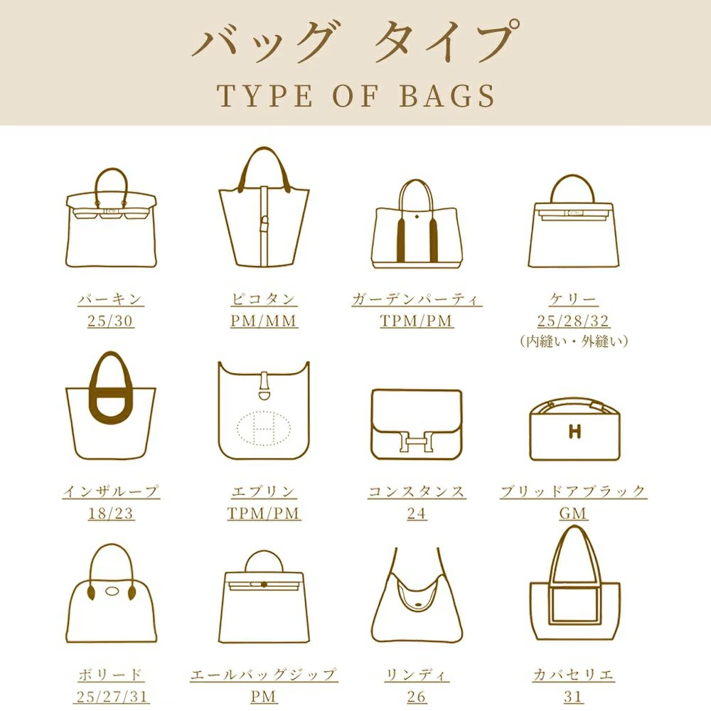 For HERMES(エルメス)スタンダード防水バックインバッグ インザループ18対応