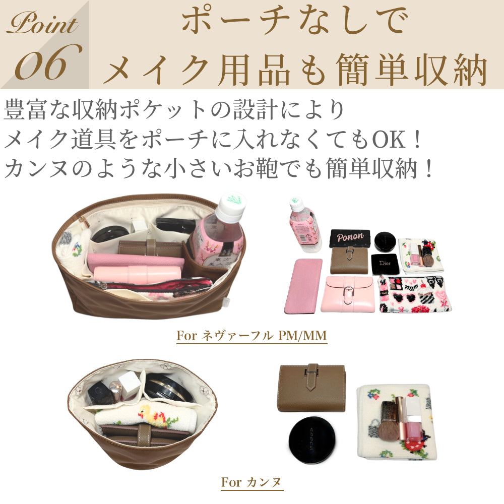 For LOUIS VUITTON（ルイ・ヴィトン）防水バッグインバッグ カンヌ・ネヴァーフルPM/MM対応